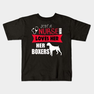 Nurse Who Loves Her Boxer Dogs Kids T-Shirt